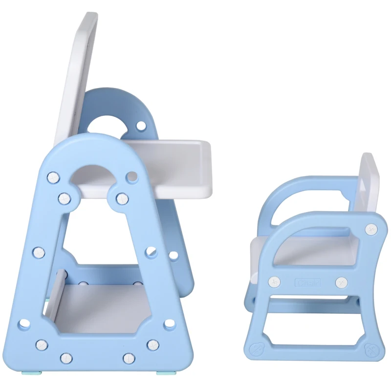 HOMCOM® Kindertafel mit Kinderstuhl Schreibtafel magnetisch Spieltafel 3-6 Jahre Blau