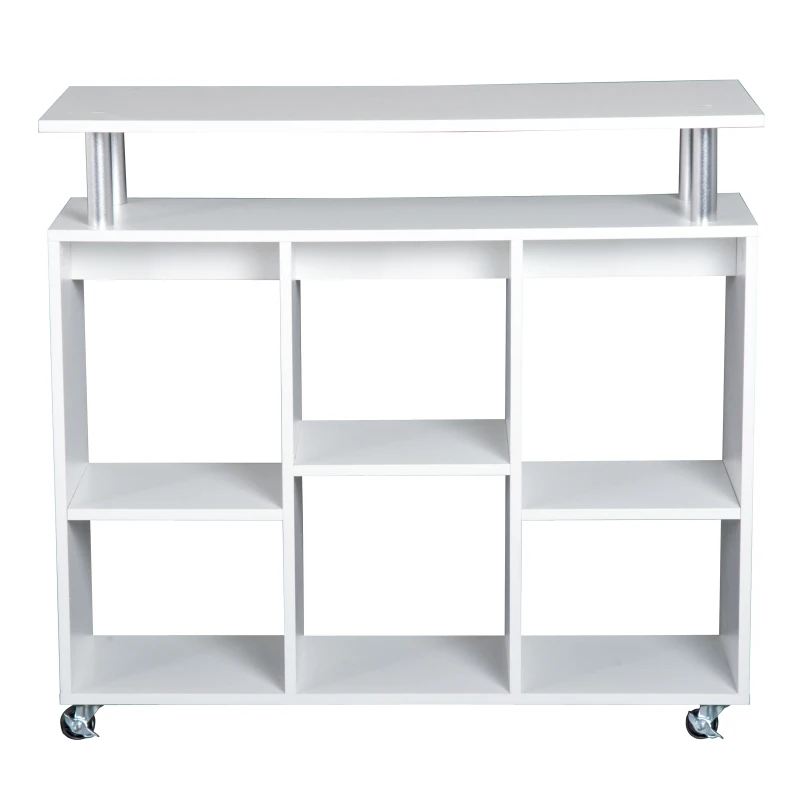 HOMCOM® Küchenwagen Servierwagen Rollwagen mit 6 Fächern Weiß