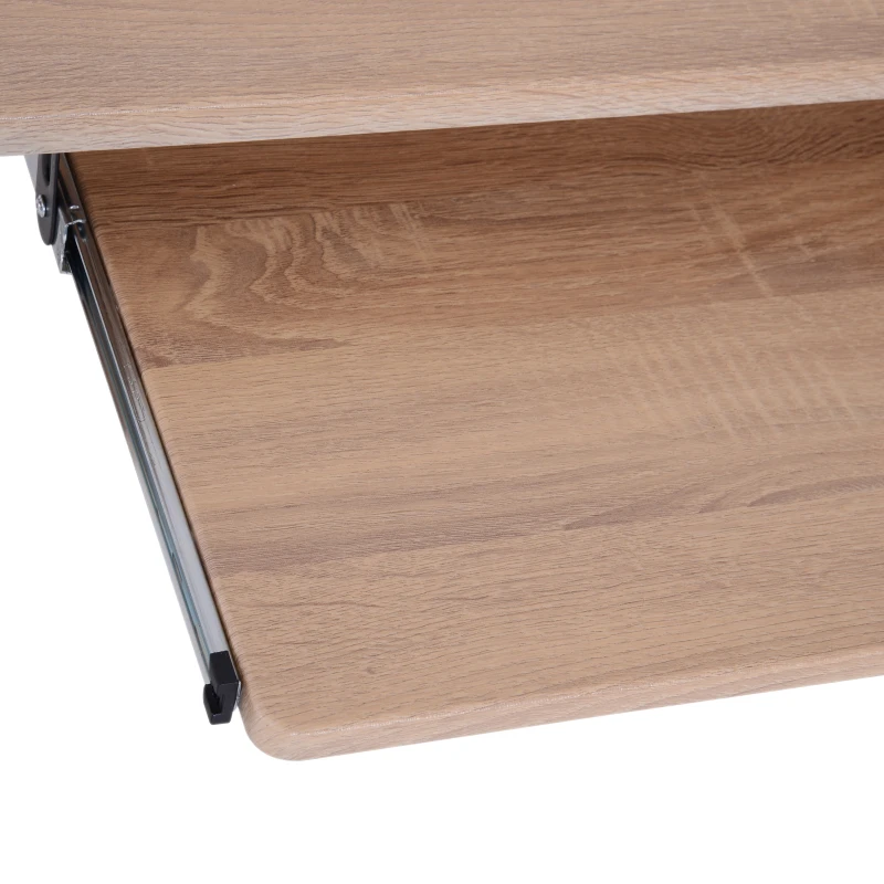 HOMCOM® Computertisch PC-Tisch mit Tastaturauszug Schreibtisch Metall Eiche Schwarz 100 x 60 x 75,5 cm