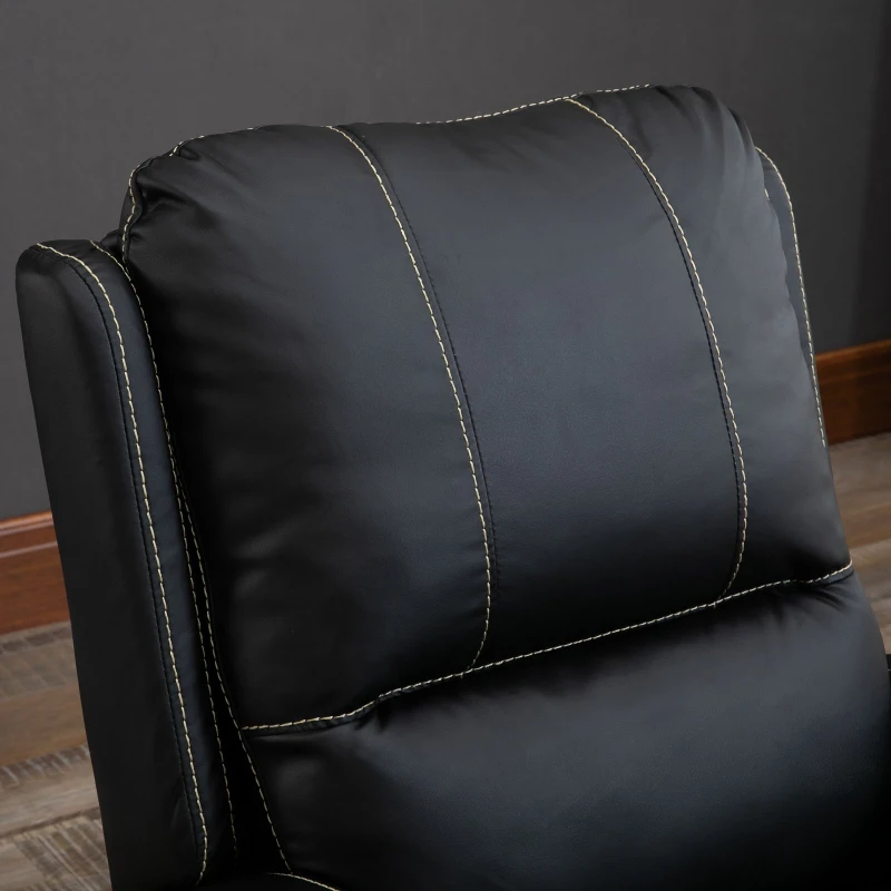 HOMCOM® Relaxsessel Liegesessel | Fernsehsessel | Veganleder | Schwarz | 70 x 93 x 100 cm