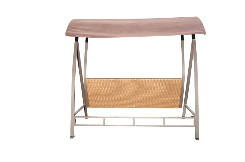 Outsunny Rattan Hollywoodschaukel - Metallgestell mit Kissen, braun, belastbar bis 360kg