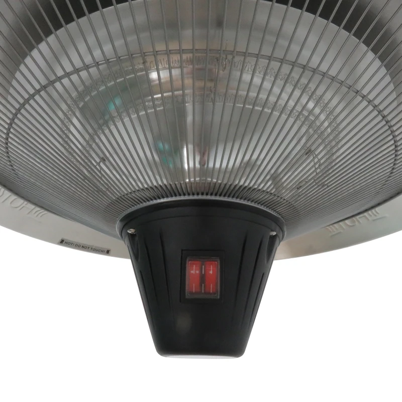 Outsunny® Deckenheizstrahler Heizstrahler 1800W Silber Φ50 x H24cm