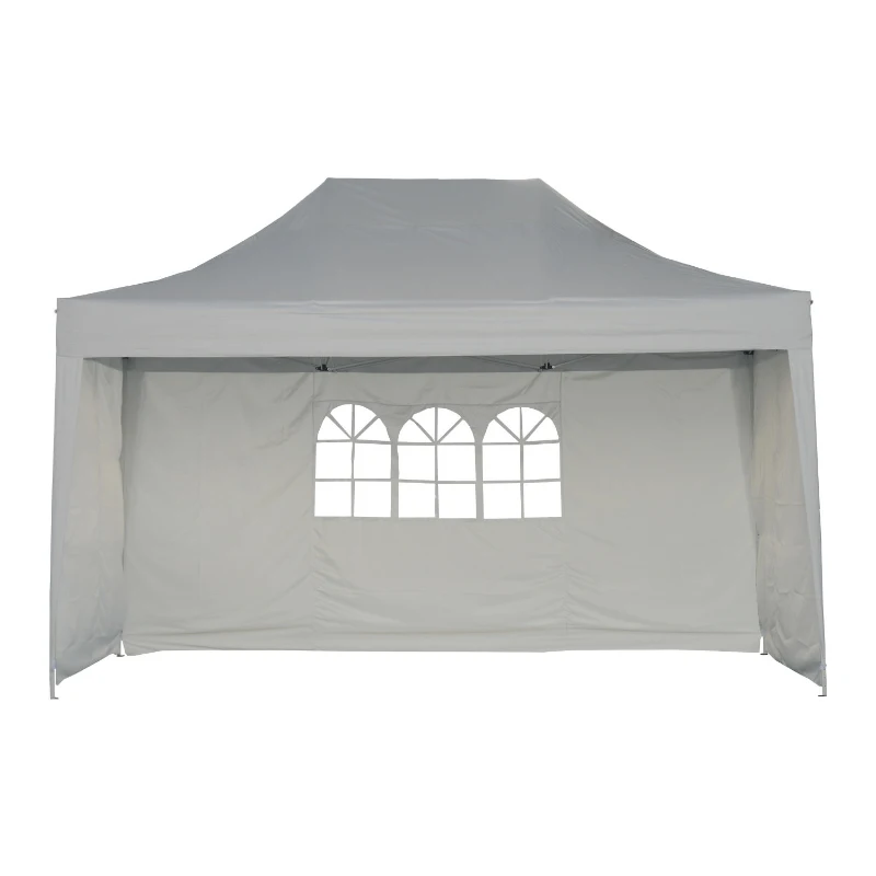 Outsunny® Faltpavillon Faltzelt 3x4,5m weiß inkl. 3 Seitenteile