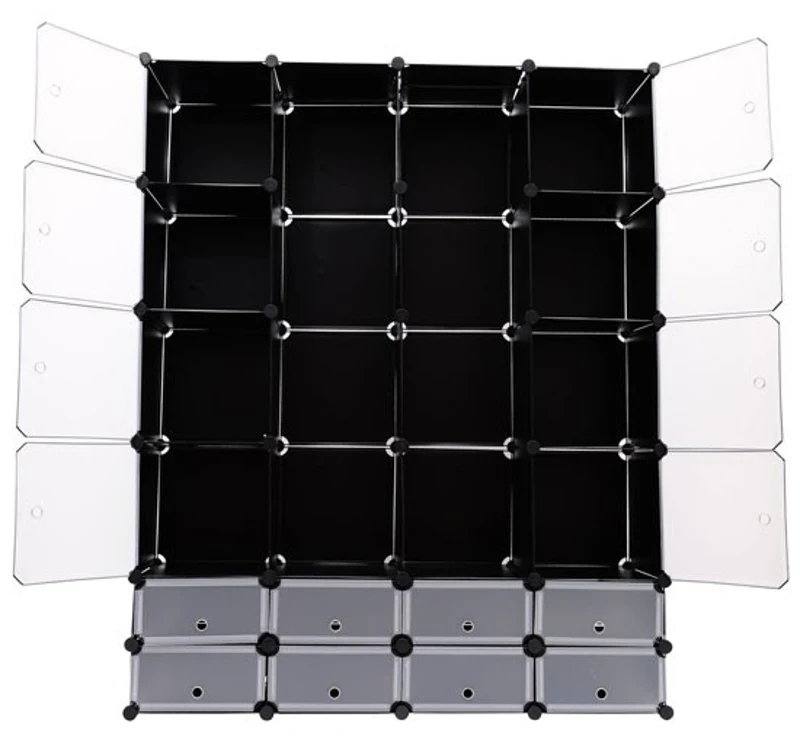 HOMCOM DIY Regalsystem Kleiderschrank Kunststoffregal 180x145x37cm