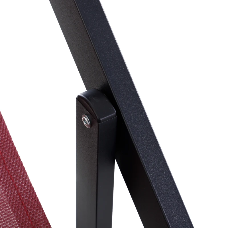 Outsunny® Klappstuhl 2er-Set Klappsessel Klappbarer Gartenstuhl Campingstuhl Alu Weinrot