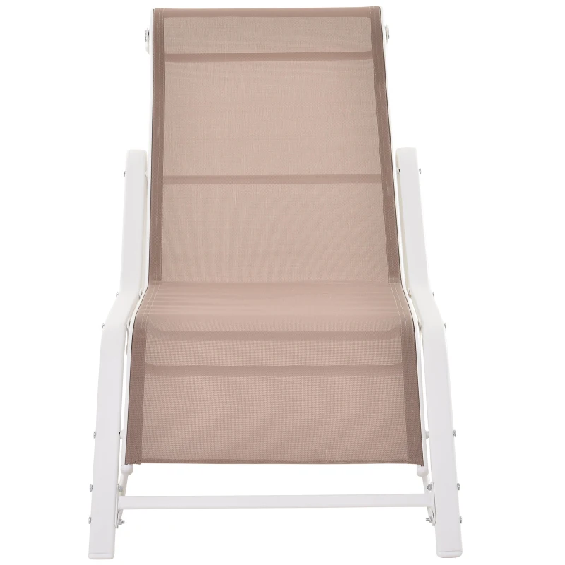 Outsunny® Gartenliege Sonnenliege ergonomisch geschwungen Aluminium Beige