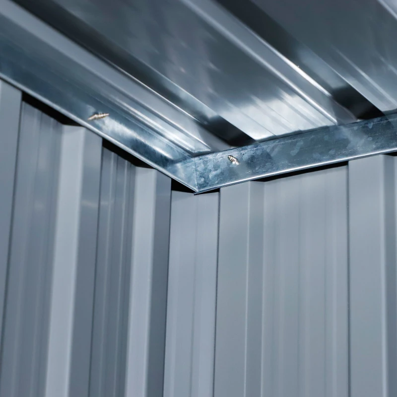 Outsunny® Gartenhaus Metallgerätehaus für den Außenbereich Tür Outdoor Stahl Grau