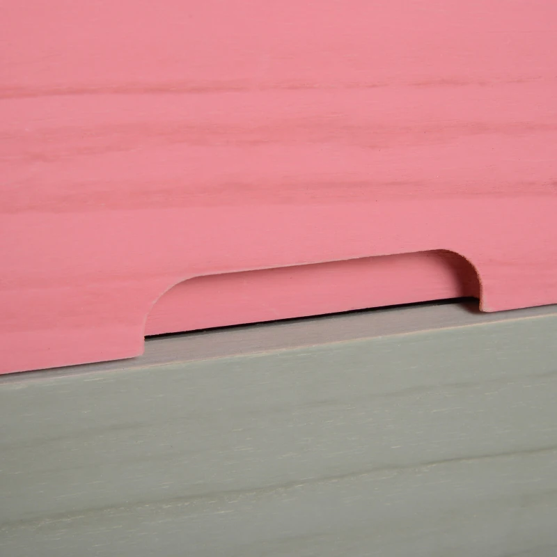 HOMCOM® Nachttisch Nachtkommode Flurkommode mit 8 Schubladen Paulownienholz bunt 55 x 30 x 65,5 cm