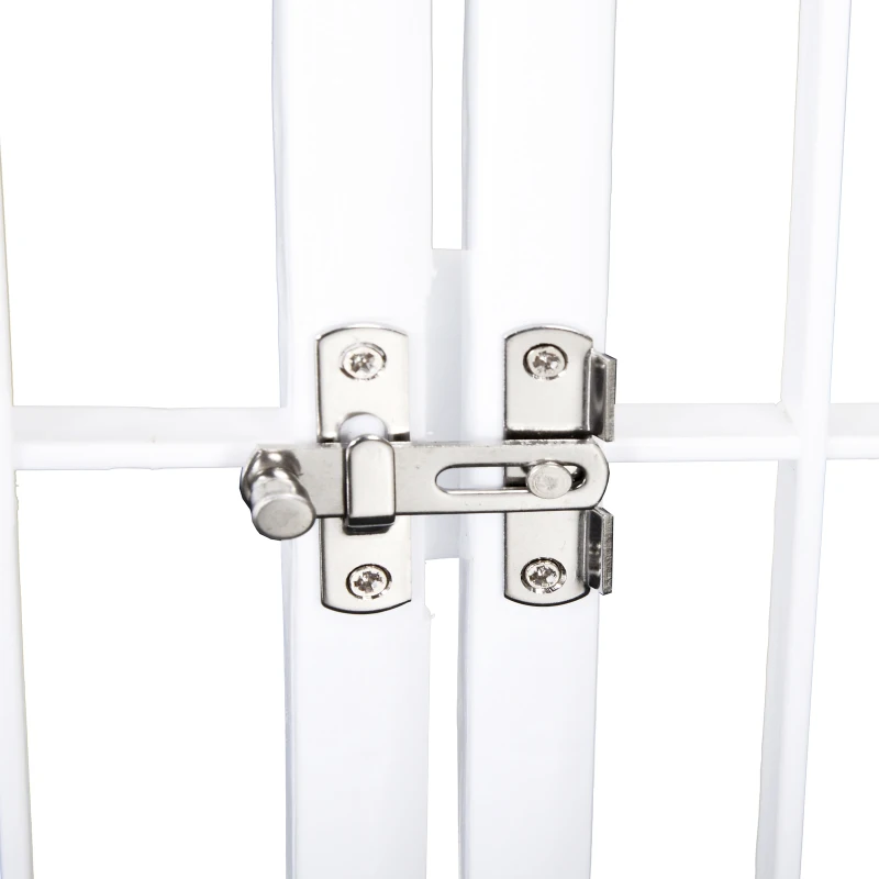 PawHut® Welpengitter Freilaufgehege Laufstall für Haustiere mit Tür 6 Teile sechseckig PP-Kunststoff rostfrei Weiß Ø180 x H95 cm