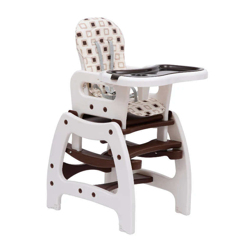 HOMCOM® 3 in 1 Kinderhochstuhl - Kombihochstuhl - Kaffeebraun