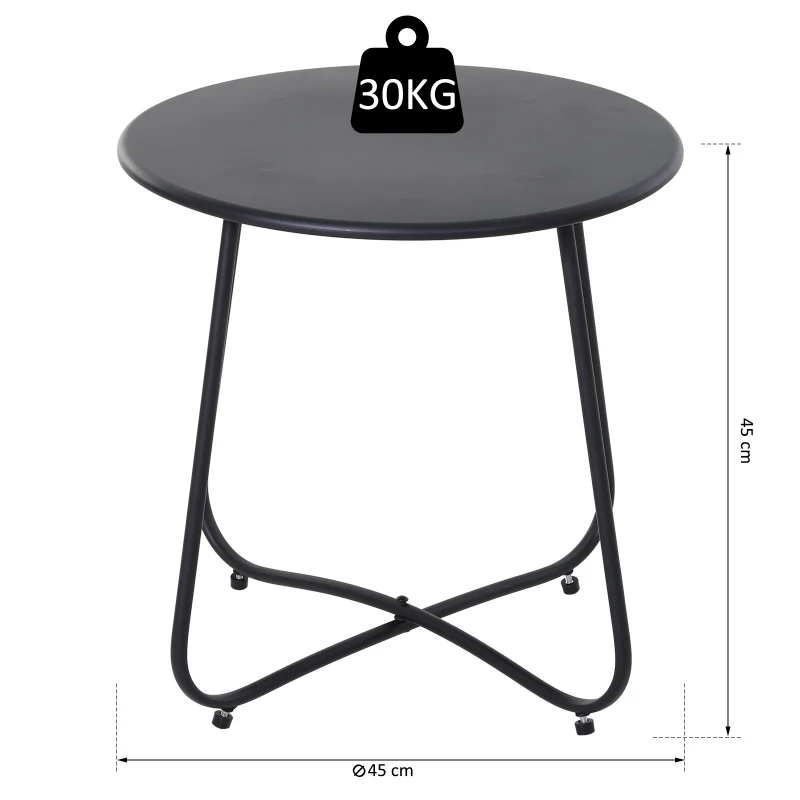 Outsunny® Beistelltisch Couchtisch Wohnzimmertisch Kaffeetisch Metall Schwarz