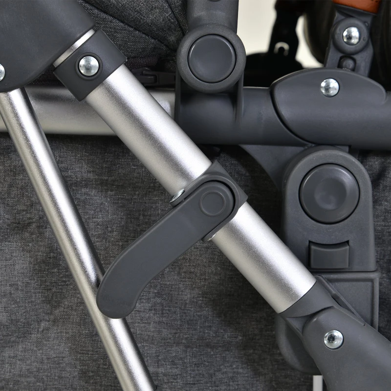 HOMCOM® Kinderwagen 2-in-1 Faltbar Alulegierung Grau