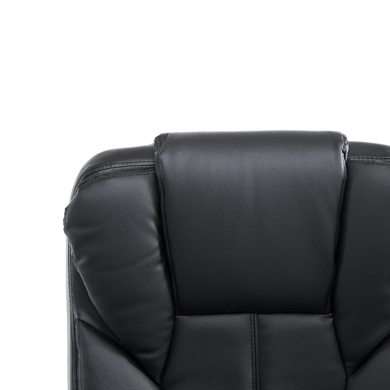 HOMCOM® Drehstuhl Kunstleder Holz 65 x 65 x 107-116 cm Schwarz