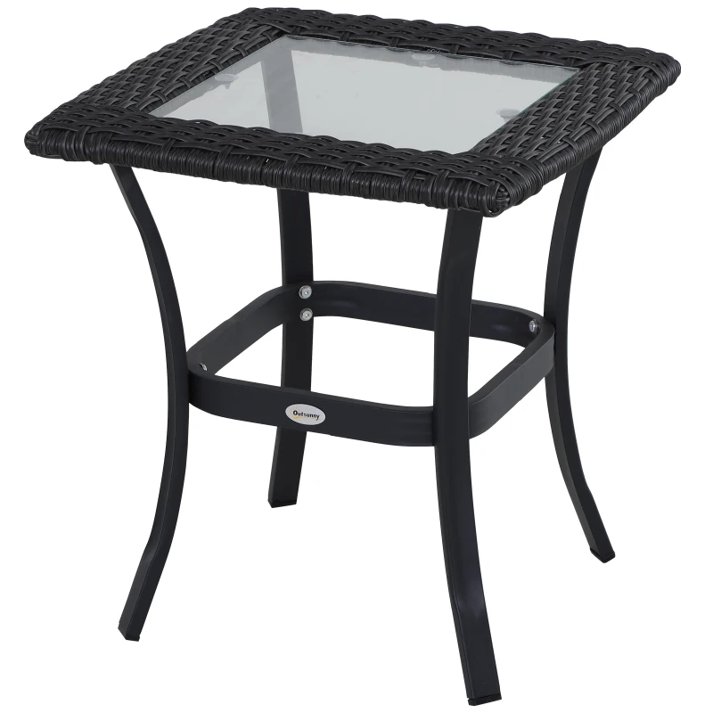 Outsunny® Schaukelstuhl Set Gartenmöbel 3-teilige Sitzgruppe 2 Stühle 1 Tisch Metall