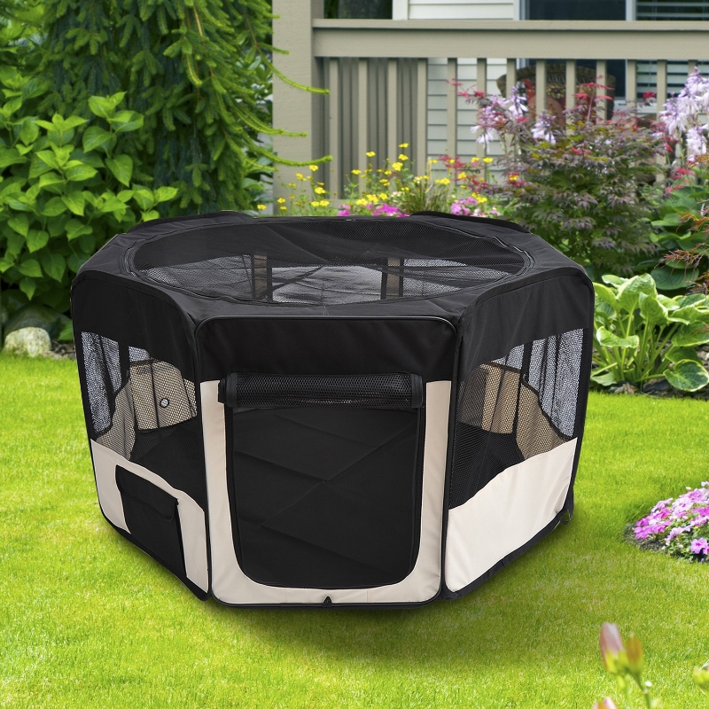 PawHut Welpenauslauf 120x58 Cm – Klappbarer Laufstall Für Hund & Welpe