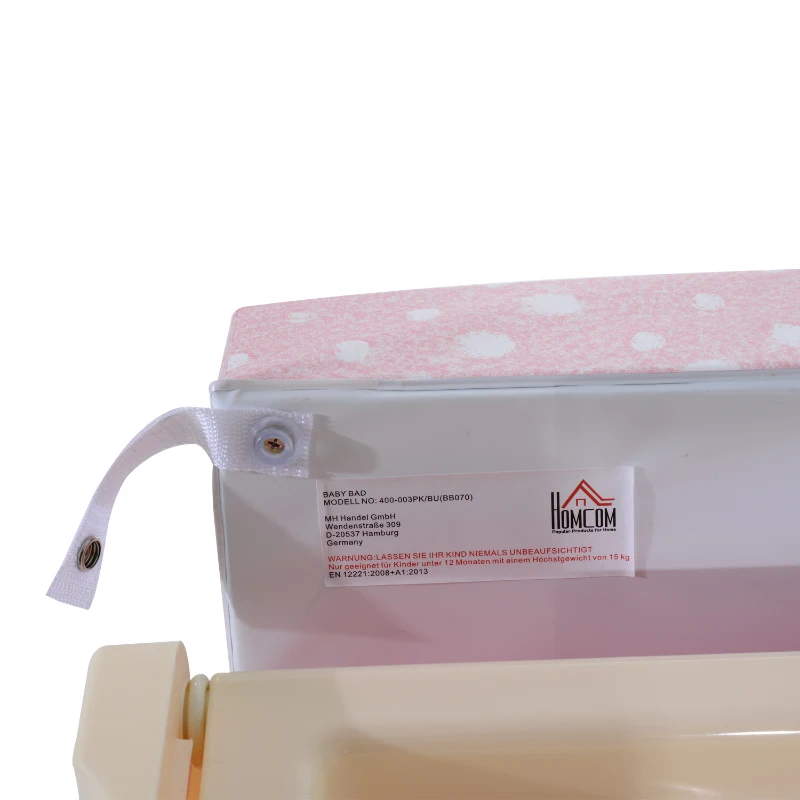 HOMCOM® Baby Wickeltisch mit Badewanne Mobil Rosa
