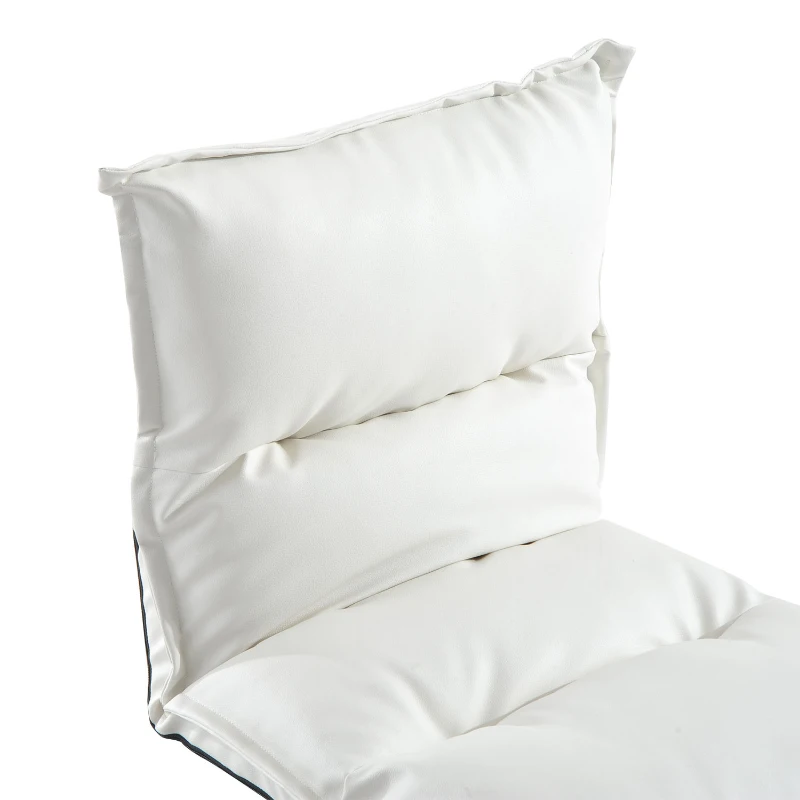 HOMCOM® Sitzkissen Relaxliege Liege Bodenkissen Sitzsack verstellbar mit Lehne Weiß