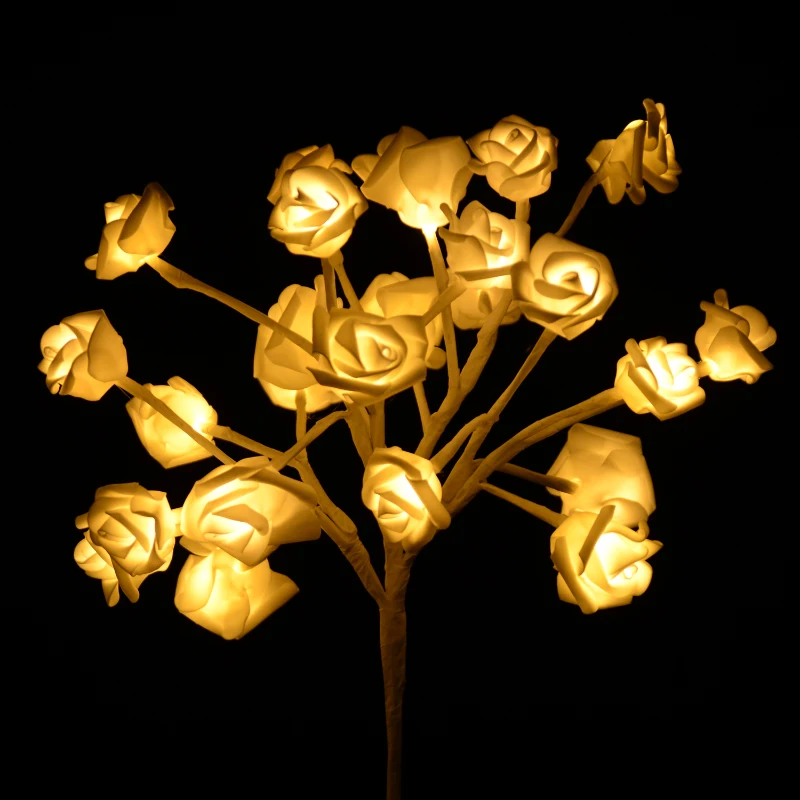 HOMCOM® LED Blütenbaum Rosenblüten Lichterbaum Lichterzweig 40 cm