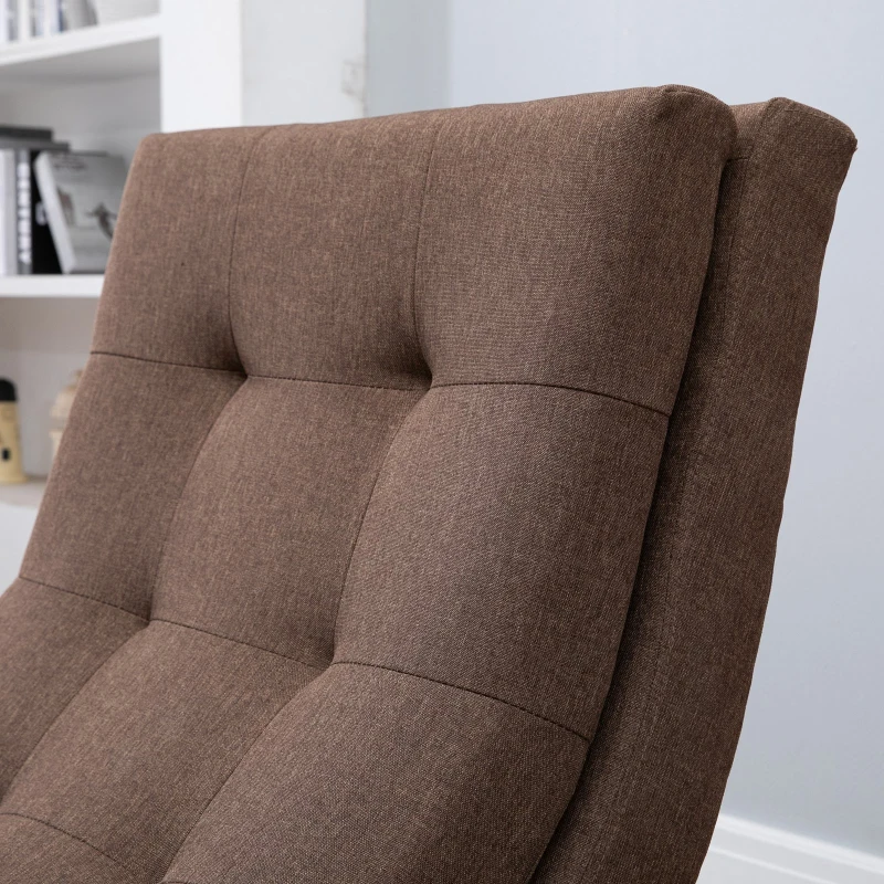 HOMCOM Sessel mit Fußhocker | Chaiselongue | Leinen | 65 x 94 x 92 cm | Braun