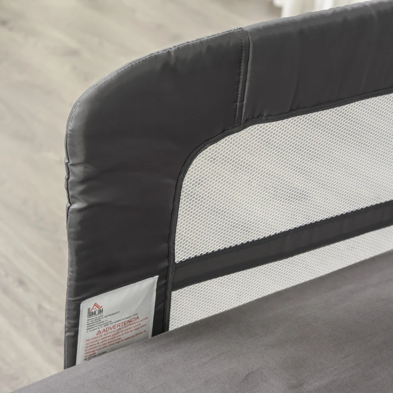 HOMCOM® Bettgitter 150 cm Bettschutzgitter Rausfallsschutz für Sicherheit faltbar Grau