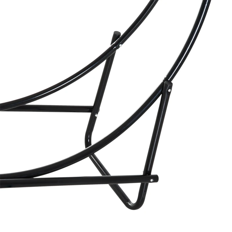 HOMCOM® Kaminholzständer Kaminholzregal Rund Stahl Schwarz