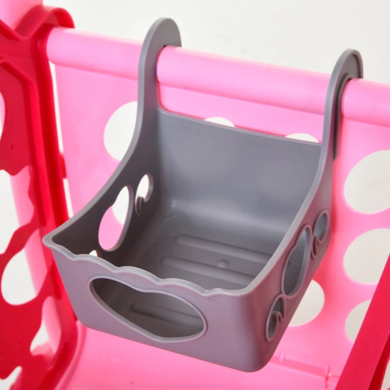 HOMCOM® Einkaufswagen für Kinder Kinderspielzeug Kaufladen Spielzeug Kunststoff Rosa