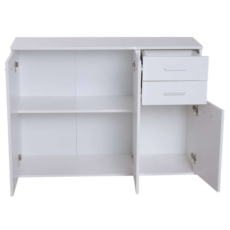 HOMCOM® Kommode Standschrank Sideboard Schubladenkommode Beistellschrank verstellbar Fach mit 2 Schubladen 106 x 35 x 76 cm