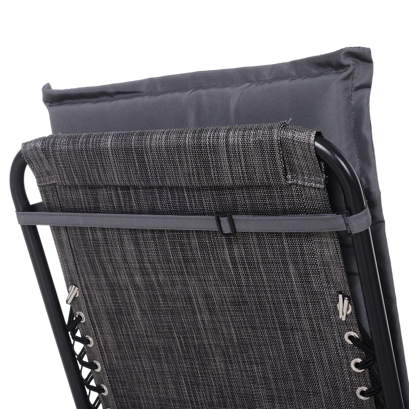 Outsunny® Stuhlauflage Auflage Gartenstuhl Sitzkissen Niederlehner Polster Polyester Grau