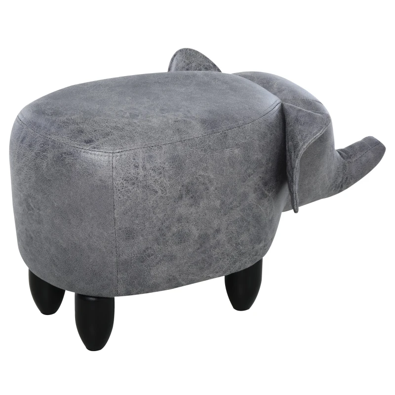 HOMCOM® Hocker für Kinder Kinderhocker Sitzhocker im Tier-Design Elefant Grau