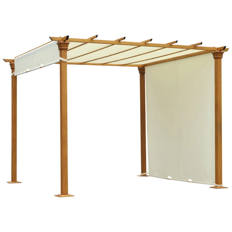 Outsunny® Pavillon Pergola Überdachung Sonnenschutz Einstellbares Stoffdach Polyester