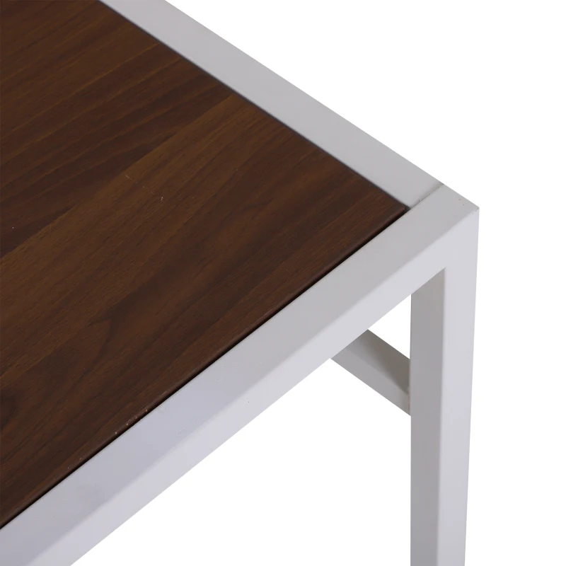 HOMCOM® Vintage Couchtisch | Beistelltisch | 106 x 68 x 46 cm | Weiß, Walnuss