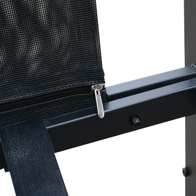 Outsunny® 4-tlg. Gartengarnitur Gartensofaset Sitzgruppe Gartenmöbel Schwarz 2 x Doppelsofa 1 x Ecksofa 1 x Beistelltisch Kissen für 5–7 Personen