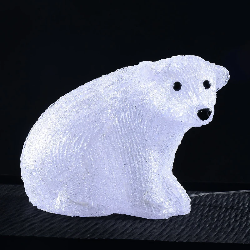 HOMCOM Weihnachtsbeleuchtung LED Acryl Eisbär Weihnachtsfigur