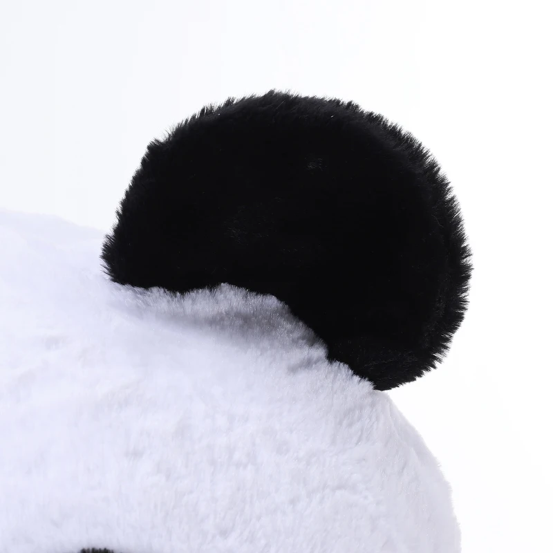 HOMCOM® Panda Tierkopfmaske | Einheitsgröße | Kostüm | Polyester | 44 x 40 x 36 cm | Weiß, Schwarz