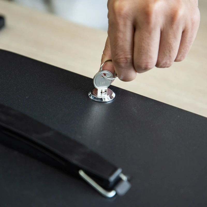 HOMCOM Geldkassette mit Geldfach Münzfach Sicherheitsverschluss Geldzählkassette Stahl PP Schwarz  30 x 24 x 9 cm