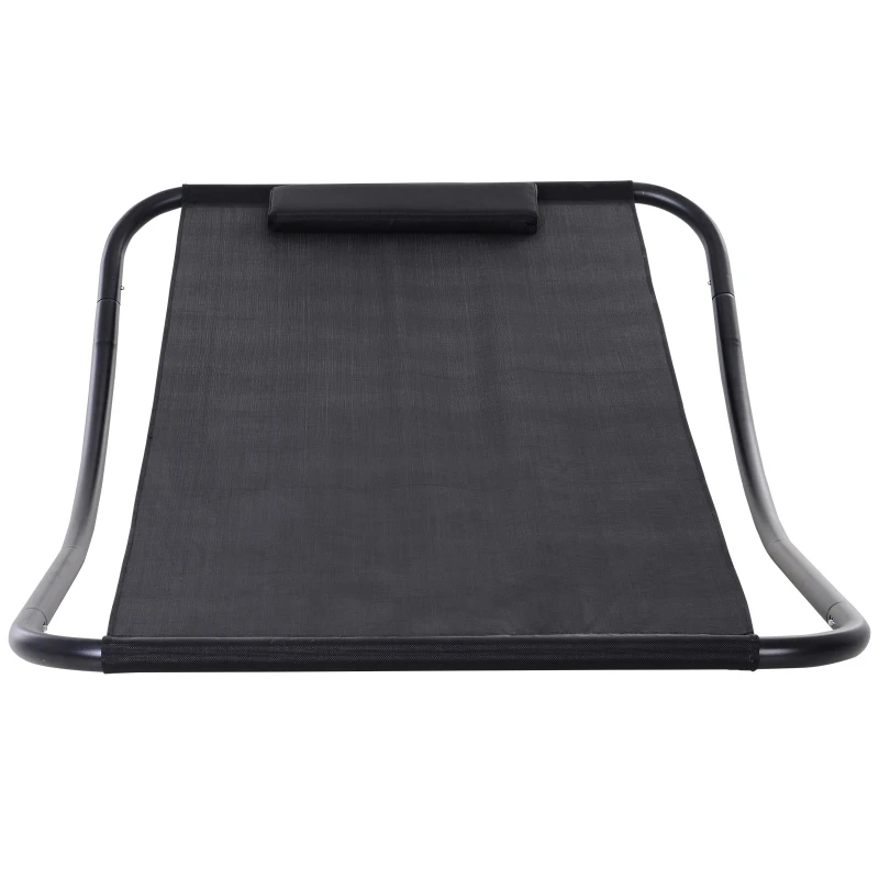 Outsunny® Schaukelliege mit Kissen Schaukelstuhl Gartenliege Relaxliege Netzstoff Schwarz