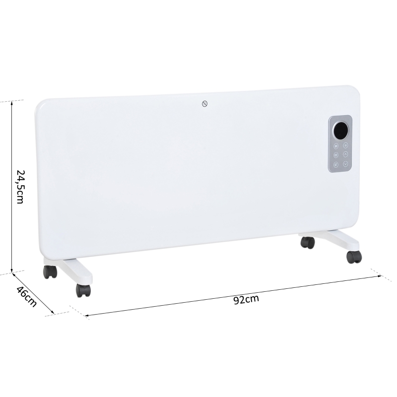 HOMCOM® Heizgerät Elektroheizung Timer mit Fernbedienung 1000/2000W Weiß