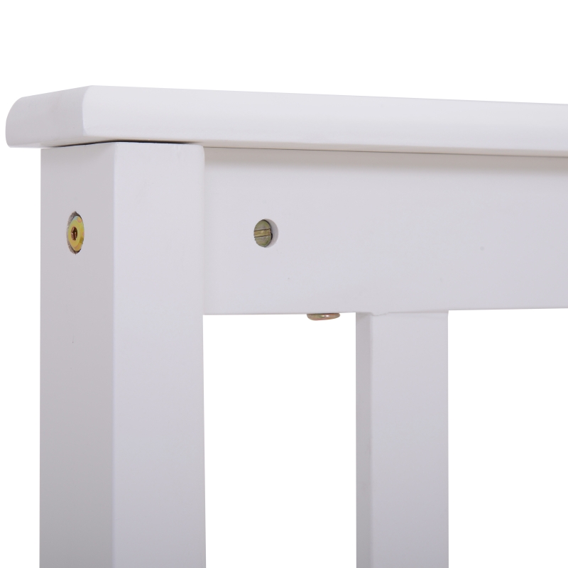 HOMCOM® Bett Holzbett Bettgestell 140 cm Doppelbett Kiefer massiv inkl. Lattenrost mit Stauraum Weiß 218 x 143 x 82 cm