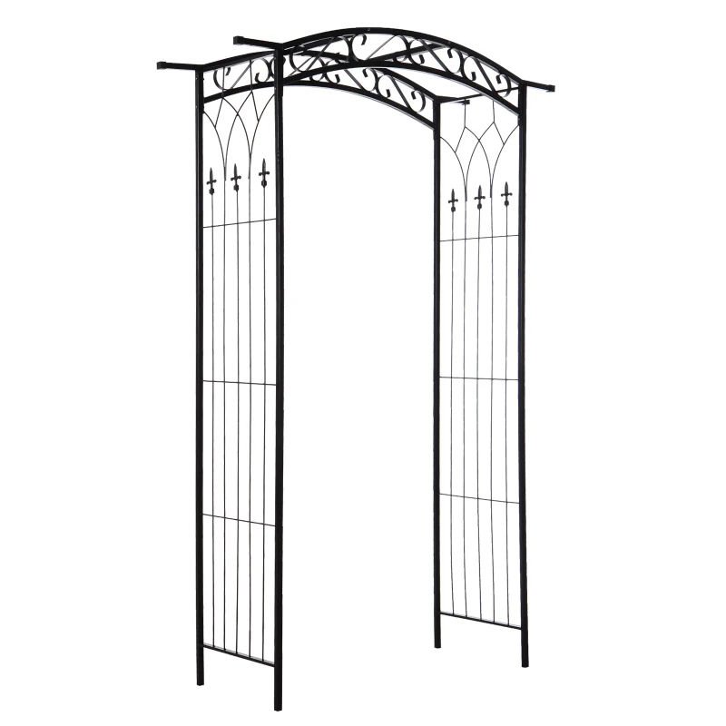Outsunny® Pflanzbogen Torbogen Rankgitter Rosenbogen Garten Wetterfest H212 cm Metall