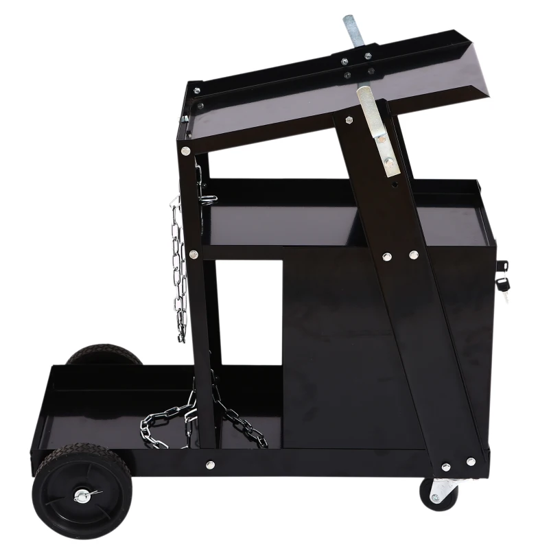 DURHAND® Schweißwagen Wagen für Schweißgeräte 4 Schubladenfächer Schwarz