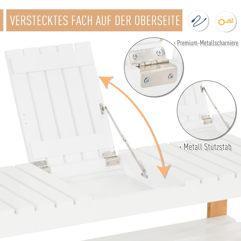 HOMCOM® Schuhbank, Sitzbank, Sitztruhe, Eingangsbereich, Dreistufiges Design Kiefernholz