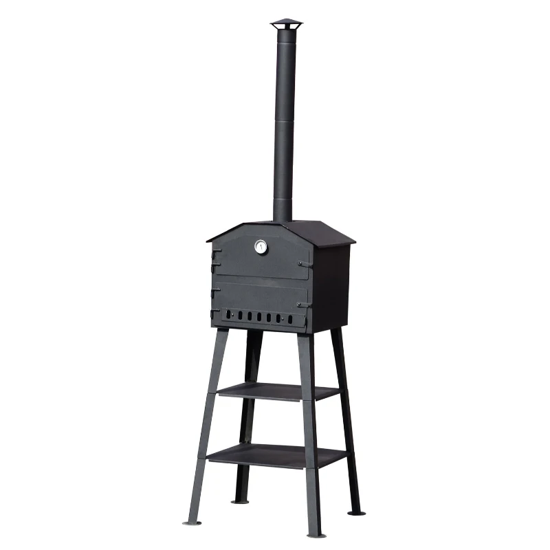 Outsunny® Grill mit Pizzaofen - Pizzagrill mit Thermometer