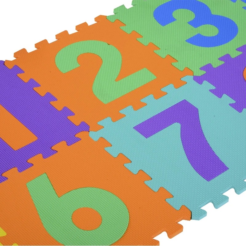 HOMCOM® 10 Stück Puzzlematte Zahlen Matte Kinder Spielmatte Kinderteppich 26-teiliges Set