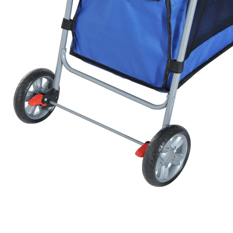 PawHut® Hundebuggy Hundewagen mit Sonnendach Stahl Blau
