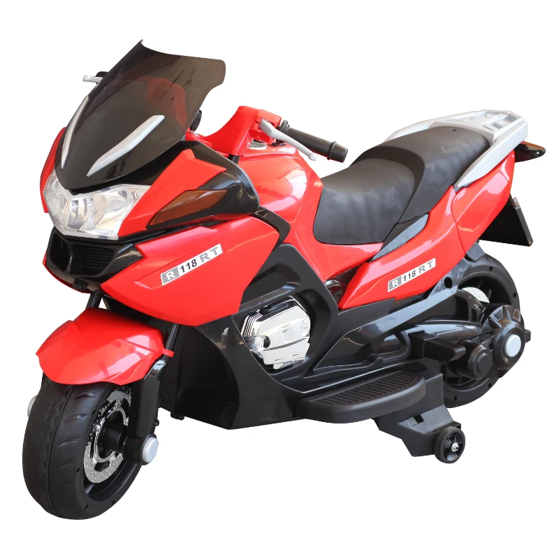HOMCOM® Kinder-Motorrad Elektrofahrzeuge Motorrad für 3-8-jährige Kinder MP3 3-7 Km/h PP Rot 120×60×65 cm
