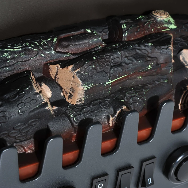 HOMCOM® Elektrokamin Kaminofen Flammeneffekt Stahl Glas Schwarz