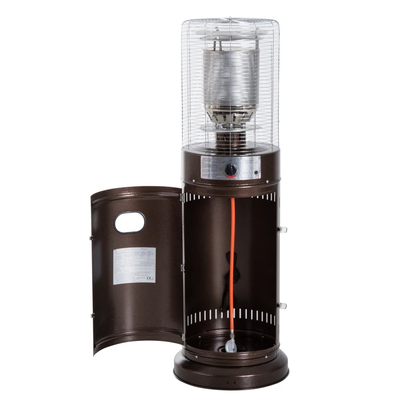 Outsunny® Heizstrahler Terrasse Balkon 5-12 kw Φ46 x H135 cm Bronze