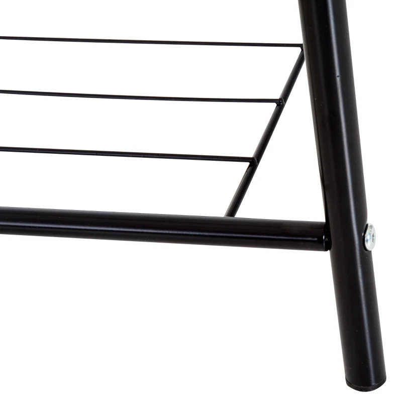 HOMCOM® Kleiderständer Garderobenständer Wäscheständer Garderobe Stahl Schwarz