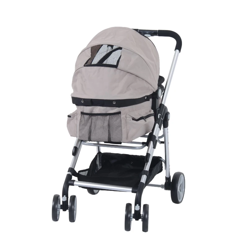 PawHut® Hundewagen Hundebuggy Wagen mit Sonnendach grau