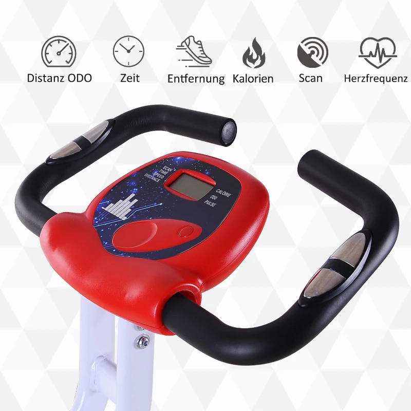 HOMCOM® Heimtrainer | Stahl, ABS | 83 x 43 x 110 cm | Weiß, Rot